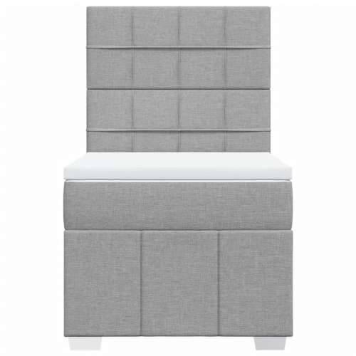 Box spring krevet s madracem svjetlosivi 90x190 cm od tkanine - Svjetlosiva 90 x 190 cm Blok s kvadratima Cijena