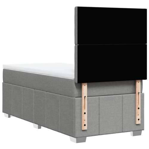 Box spring krevet s madracem svjetlosivi 90x190 cm od tkanine - Svjetlosiva 90 x 190 cm gumbi Cijena