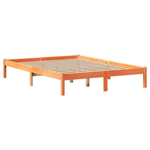Krevet s regalom za knjige bez madraca 140x200 cm od borovine - Voštano smeđa 140 x 200 cm Cijena