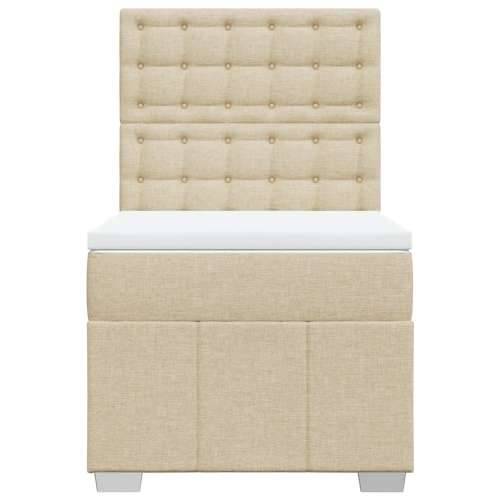 Krevet s oprugama i madracem krem 90 x 190 cm od tkanine - Krema 90 x 190 cm gumbi Cijena