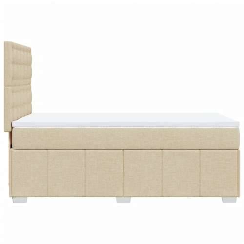 Krevet s oprugama i madracem krem 90 x 190 cm od tkanine - Krema 90 x 190 cm gumbi Cijena