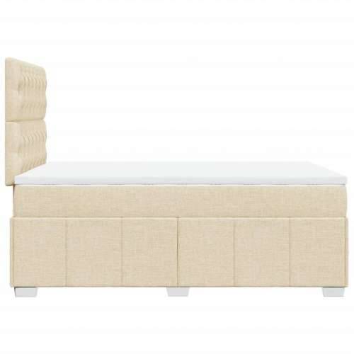 Krevet box spring s madracem krem 120 x 190 cm od tkanine - Krema 120 x 190 cm Dizajn s gumbima Cijena