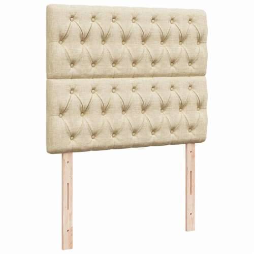 Krevet box spring s madracem krem 120 x 190 cm od tkanine - Krema 120 x 190 cm Dizajn s gumbima Cijena