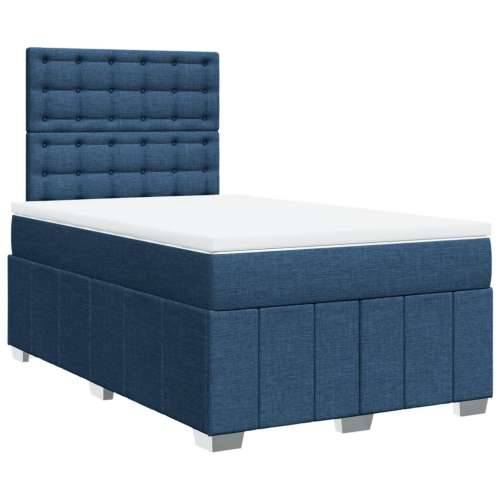 Krevet s oprugama i madracem plavi 120 x 190 cm od tkanine - Plava 120 x 190 cm gumbi Cijena