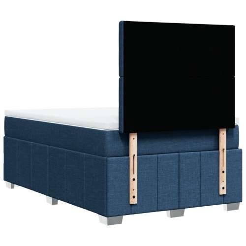 Krevet s oprugama i madracem plavi 120 x 190 cm od tkanine - Plava 120 x 190 cm gumbi Cijena