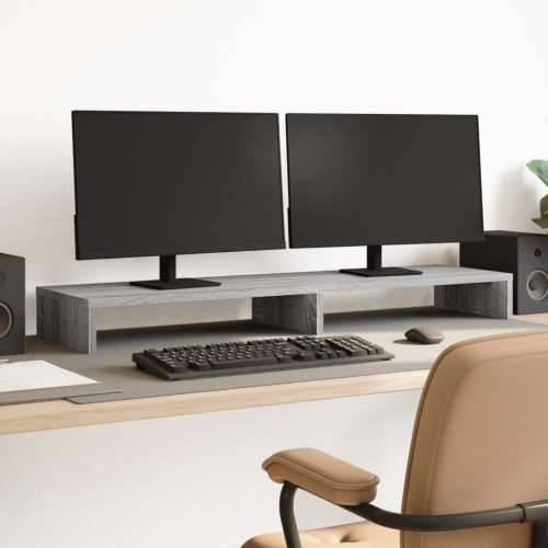 Stalak za monitor siva boja hrasta 100x27x10 cm drveni - Sivi hrast sonoma 100 x 27 x 10 cm Cijena