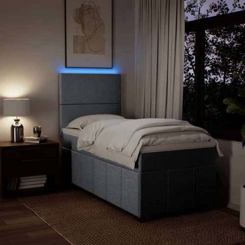 Box spring krevet s madracem svjetlosivi 90x190 cm od tkanine - Svjetlosiva 90 x 190 cm Gladak dizajn Cijena
