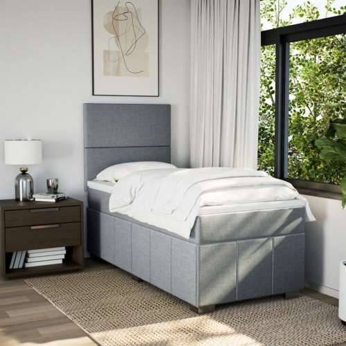 Box spring krevet s madracem svjetlosivi 90x190 cm od tkanine - Svjetlosiva 90 x 190 cm Gladak dizajn Cijena