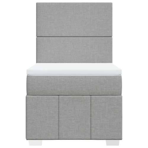 Box spring krevet s madracem svjetlosivi 90x190 cm od tkanine - Svjetlosiva 90 x 190 cm Gladak dizajn Cijena