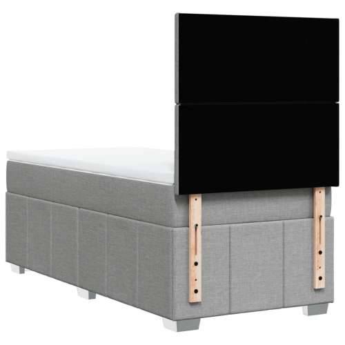 Box spring krevet s madracem svjetlosivi 90x190 cm od tkanine - Svjetlosiva 90 x 190 cm Gladak dizajn Cijena