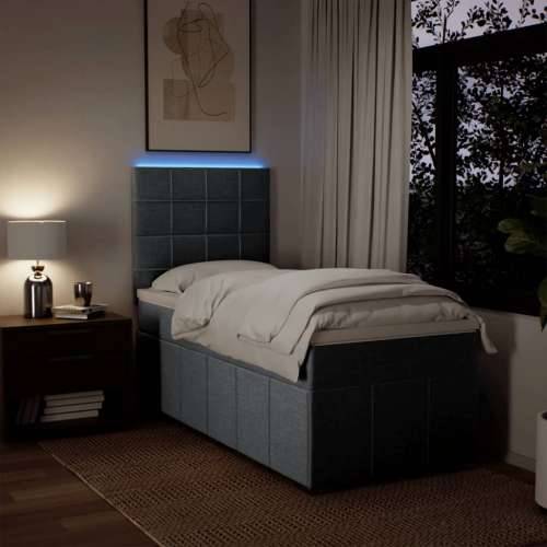 Box spring krevet s madracem svjetlosivi 90x190 cm od tkanine - Svjetlosiva 90 x 190 cm Blok s kvadratima Cijena