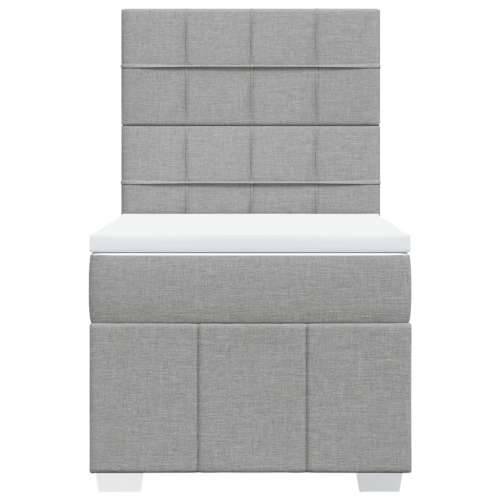 Box spring krevet s madracem svjetlosivi 90x190 cm od tkanine - Svjetlosiva 90 x 190 cm Blok s kvadratima Cijena