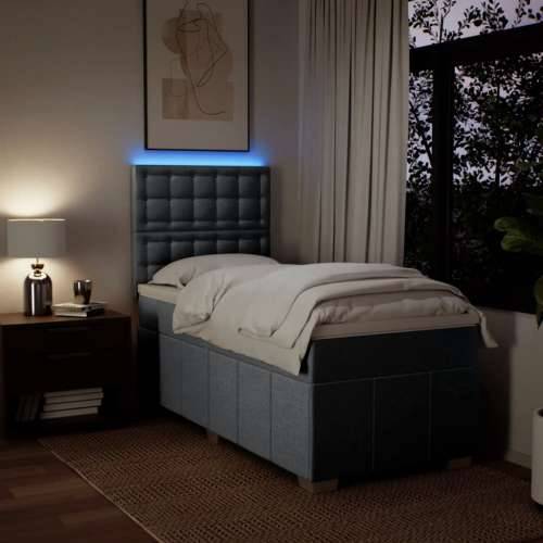 Box spring krevet s madracem svjetlosivi 90x190 cm od tkanine - Svjetlosiva 90 x 190 cm gumbi Cijena