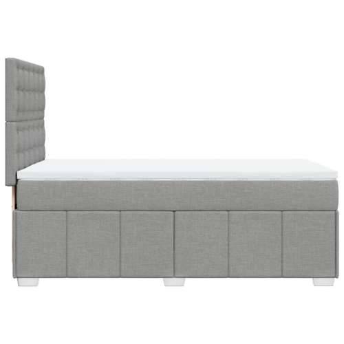 Box spring krevet s madracem svjetlosivi 90x190 cm od tkanine - Svjetlosiva 90 x 190 cm gumbi Cijena