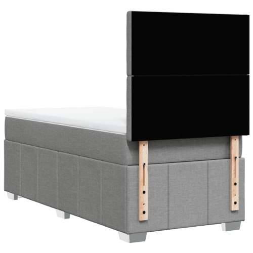 Box spring krevet s madracem svjetlosivi 90x190 cm od tkanine - Svjetlosiva 90 x 190 cm gumbi Cijena