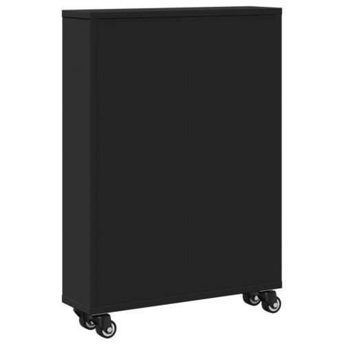 Uska kolica za pohranu crna 48x13x68 cm od konstruiranog drva Crna 1 Cijena