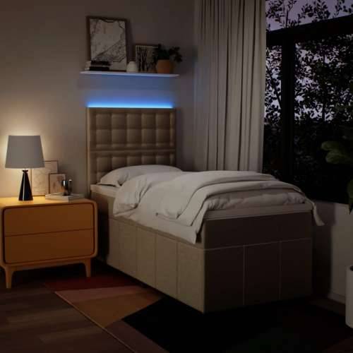 Krevet s oprugama i madracem krem 90 x 190 cm od tkanine - Krema 90 x 190 cm gumbi Cijena