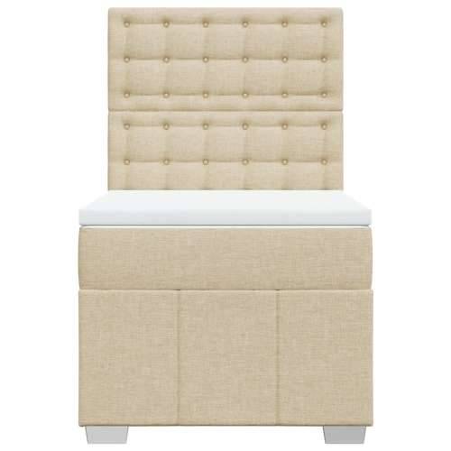 Krevet s oprugama i madracem krem 90 x 190 cm od tkanine - Krema 90 x 190 cm gumbi Cijena