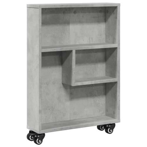 Uska kolica za pohranu boja betona 48x13x68cm konstruirano drvo - Beton siva 1 Cijena