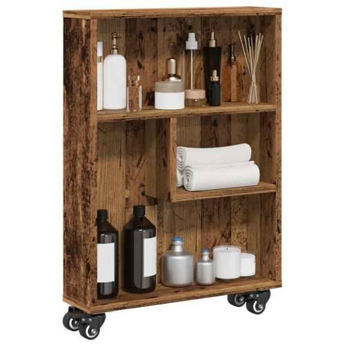 Uska kolica za pohranu boja drva 48x13x68 cm konstruirano drvo - Staro drvo 1 Cijena