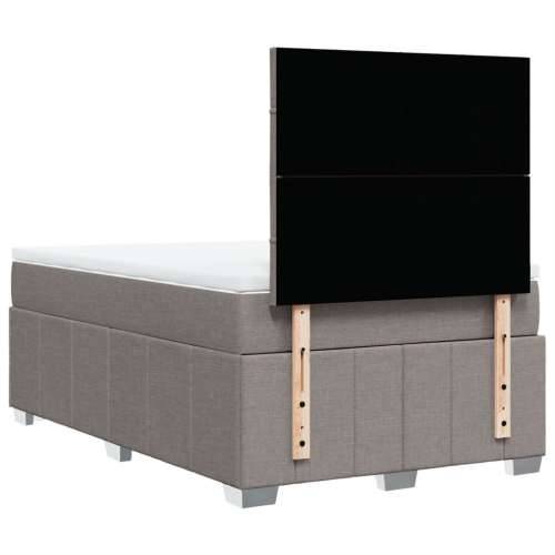 Krevet s oprugama i madracem smeđesivi 120 x 190 cm od tkanine - Sivo-smeđa 120 x 190 cm Blok s kvadratima Cijena