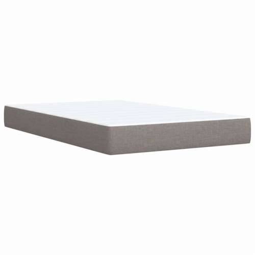 Krevet s oprugama i madracem smeđesivi 120 x 190 cm od tkanine - Sivo-smeđa 120 x 190 cm Blok s kvadratima Cijena