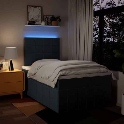 Krevet s oprugama i madracem plavi 120 x 190 cm od tkanine - Plava 120 x 190 cm Blok s kvadratima Cijena