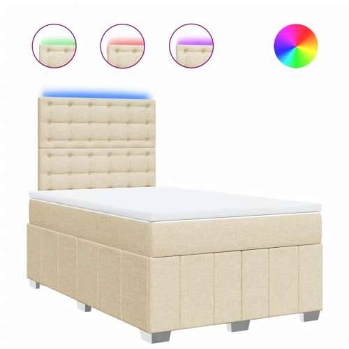 Krevet box spring s madracem krem 120 x 190 cm od tkanine - Krema 120 x 190 cm gumbi Cijena