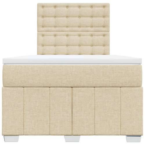 Krevet box spring s madracem krem 120 x 190 cm od tkanine - Krema 120 x 190 cm gumbi Cijena
