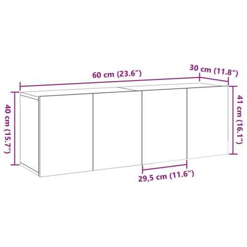 Zidni TV ormarići 2 kom boja starog drva 60 x30 x 41 cm - Staro drvo 2 60 cm Cijena