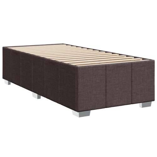 Krevet s oprugama i madracem tamnosmeđi 80x200 cm od tkanine - Tamno smeđa 80 x 200 cm Blok s kvadratima Cijena