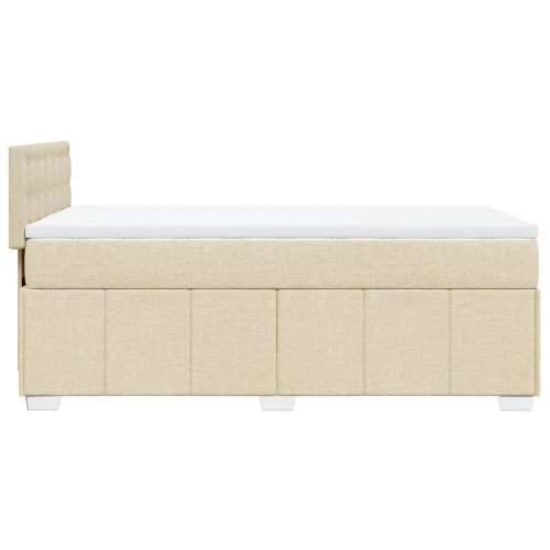 Okvir kreveta s oprugama i madrac krem 80x200 cm od tkanine - Krema 80 x 200 cm gumbi Cijena