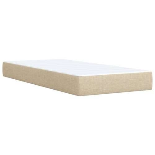 Okvir kreveta s oprugama i madrac krem 80x200 cm od tkanine - Krema 80 x 200 cm gumbi Cijena