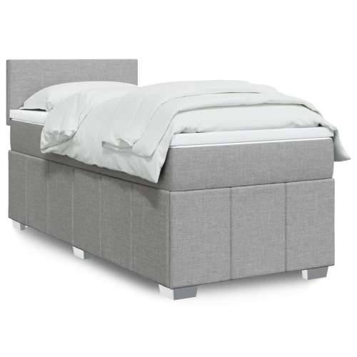 Box spring krevet s madracem svjetlosivi 90x190 cm od tkanine - Svjetlosiva 90 x 190 cm Gladak dizajn Cijena