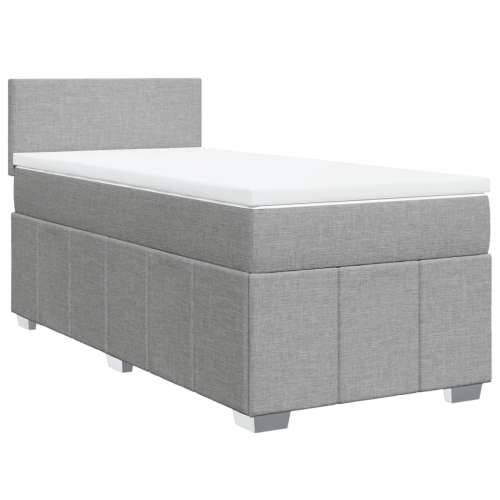 Box spring krevet s madracem svjetlosivi 90x190 cm od tkanine - Svjetlosiva 90 x 190 cm Gladak dizajn Cijena