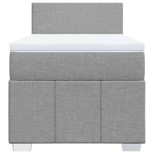 Box spring krevet s madracem svjetlosivi 90x190 cm od tkanine - Svjetlosiva 90 x 190 cm Gladak dizajn Cijena