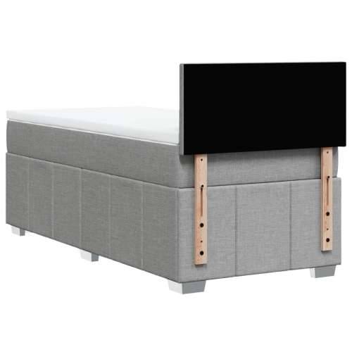 Box spring krevet s madracem svjetlosivi 90x190 cm od tkanine - Svjetlosiva 90 x 190 cm Gladak dizajn Cijena