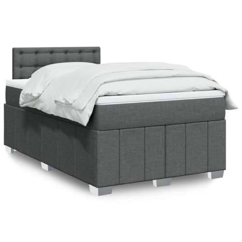 Krevet box spring s madracem tamnosivi 120 x 190 cm tkanina - Tamno siva 120 x 190 cm gumbi Cijena
