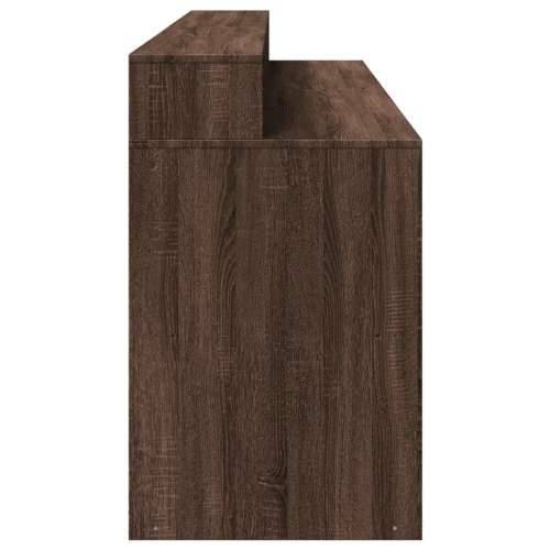 Radni stol s LED svjetlima smeđa boja hrasta 200x55x91cm drveni - Smeđi hrast 200 x 55 x 91 cm Cijena