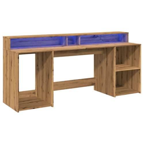 Radni stol s LED svjetlima 200x55x91 cm konstruirano drvo - artisian oak 200 x 55 x 91 cm Cijena