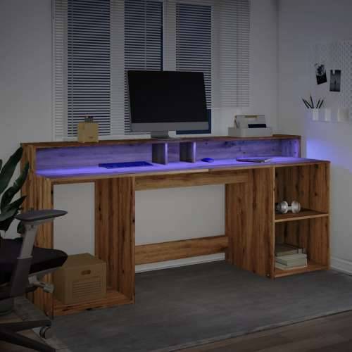 Radni stol s LED svjetlima 200x55x91 cm konstruirano drvo - artisian oak 200 x 55 x 91 cm Cijena