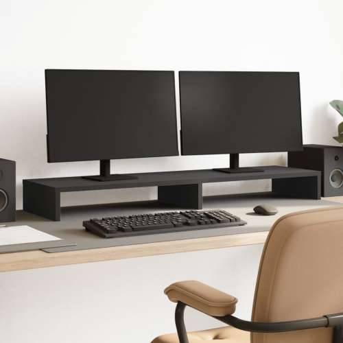 Stalak za monitor crni 100 x 27 x 10 cm od konstruiranog drva - Crna 100 x 27 x 10 cm Cijena
