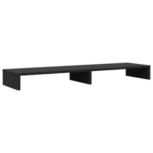 Stalak za monitor crni 100 x 27 x 10 cm od konstruiranog drva - Crna 100 x 27 x 10 cm Cijena