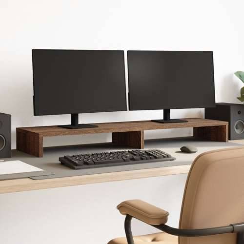 Stalak za monitor boja hrasta 100x27x10 cm konstruirano drvo - Smeđi hrast 100 x 27 x 10 cm Cijena