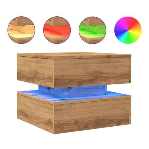 Stolić za kavu s LED svjetlima boja hrasta artisan 50x50x40 cm - artisian oak 1 50 cm Cijena