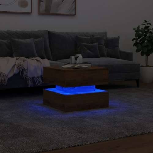 Stolić za kavu s LED svjetlima boja hrasta artisan 50x50x40 cm - artisian oak 1 50 cm Cijena
