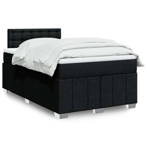 Krevet box spring s madracem crni 120 x 190 cm od tkanine - Crna 120 x 190 cm gumbi Cijena