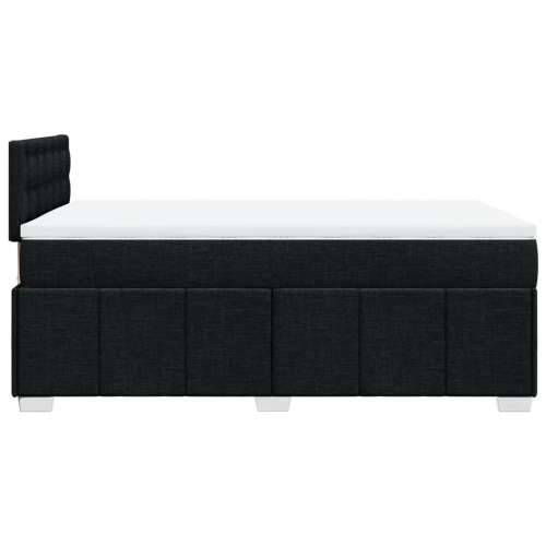 Krevet box spring s madracem crni 120 x 190 cm od tkanine - Crna 120 x 190 cm gumbi Cijena
