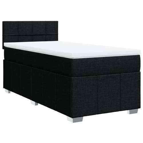 Box spring krevet s madracem crni 90x190 cm od tkanine - Crna 90 x 190 cm Blok s kvadratima Cijena