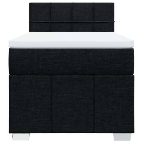 Box spring krevet s madracem crni 90x190 cm od tkanine - Crna 90 x 190 cm Blok s kvadratima Cijena